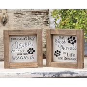 Rescue Dog Rustic Framed Sign  (2 Count Assortment)