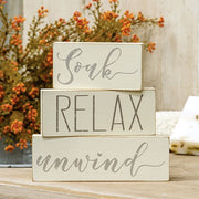 Soak - Relax - Unwind Blocks (Set of 3)