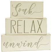 Soak - Relax - Unwind Blocks (Set of 3)