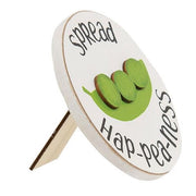 Spread Hap-pea-ness Mini Round Easel Sign  (2 Count Assortment)