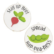 Spread Hap-pea-ness Mini Round Easel Sign  (2 Count Assortment)