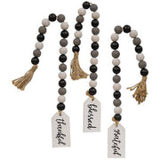 Grateful - Thankful - Blessed Beaded Tag Hanger  (3 Count Assortment)