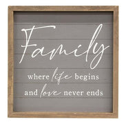 Our Family Slat-Look Framed Sign  (3 Count Assortment)