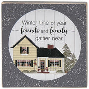 Friends and Family Winter House Square Block  (4 Count Assortment)