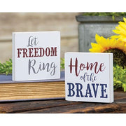 Home of the Brave Square Block  (2 Count Assortment)