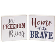 Home of the Brave Square Block  (2 Count Assortment)