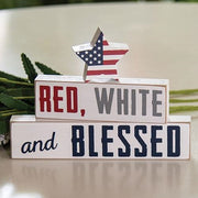 Red - White and Blessed Blocks (Set of 3)