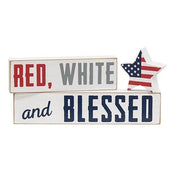 Red - White and Blessed Blocks (Set of 3)