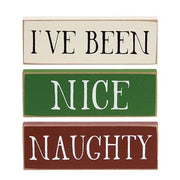 I've Been Naughty/Nice Blocks (Set of 3)