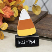 Wooden Candy Corn on Trick or Treat Base