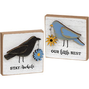 Our Little Nest Layered Bird & Daisy Block  (2 Count Assortment)