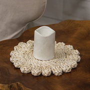 Corn Husk Flower Shape Candle Mat - Large