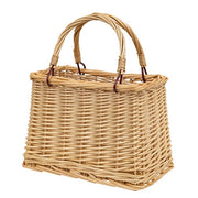Natural Willow Tapered Basket with Handles