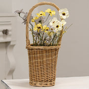 Natural Willow Flower Basket with Handle