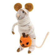 Felted Mummy Mouse Ornament