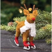 Skating Reindeer Felted Ornament