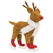 Skating Reindeer Felted Ornament
