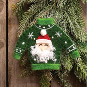 Santa Christmas Sweater Felted Ornament