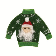 Santa Christmas Sweater Felted Ornament