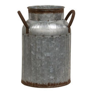 Distressed Metal Ribbed Milk Can - Small