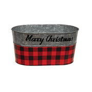 Red & Black Buffalo Check Merry Christmas Oval Buckets (Set of 2)