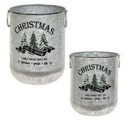 Cut & Carry Christmas Metal Buckets (Set of 2)