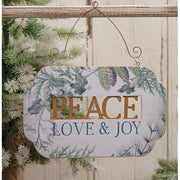 Peace Love and Joy Greenery Plaque