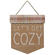 Get Cozy Plaid Wood Sign