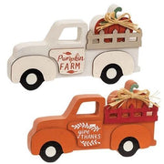 Harvest Pumpkin Truck Sitter  (2 Count Assortment)