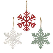 Metal Embossed Christmas Snowflakes  (3 Count Assortment)