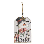 Christmas Snowman Beaded Wood Tag  (3 Count Assortment)