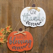 Harvest Blessings Wood Hanging Sign  (2 Count Assortment)