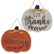 Harvest Blessings Wood Hanging Sign  (2 Count Assortment)