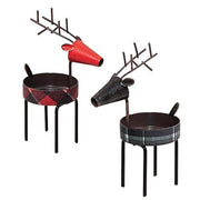 Buffalo Check Metal Deer Tealight Holder  (2 Count Assortment)