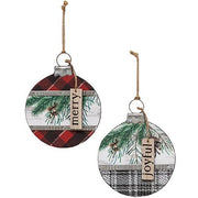 Joyful or Merry Bulb Ornament  (2 Count Assortment)