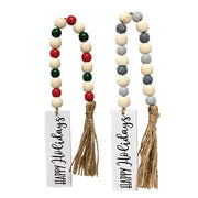 Happy Holidays Tassel Garland with Beads  (2 Count Assortment)