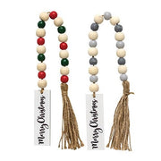 Merry Christmas Tassel Garland with Beads  (2 Count Assortment)