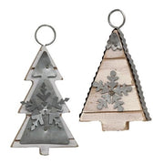 Galvanized Tree Ornament  (2 Count Assortment)