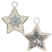 Galvanized Star Ornament  (2 Count Assortment)