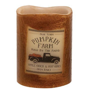 Pumpkin Farm LED Timer Pillar - 4"