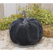 Gray Velvet Pumpkin - 6.5"