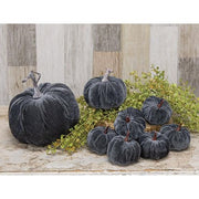 Gray Velvet Pumpkin - 6.5"