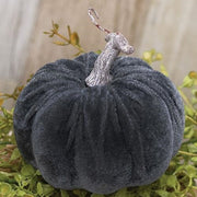 Gray Velvet Pumpkin - 4"