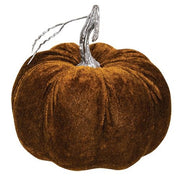 Brown Velvet Pumpkin - 6.5"