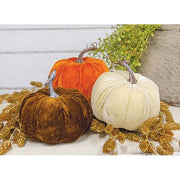 Cream Velvet Pumpkin - 6.5"