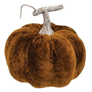 Brown Velvet Pumpkin - 4"