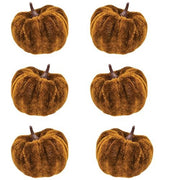 Brown Velvet Pumpkins - 2.5" (Set of 6)