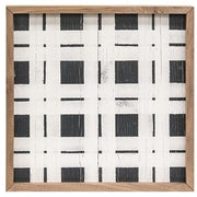 Black & White Weave Pattern Wall Art - 12"