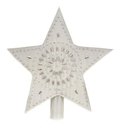 Whitewashed Star Tree Topper - 9"