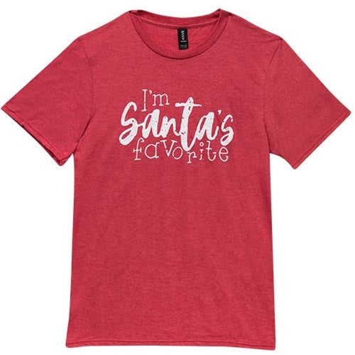 I'm Santa's Favorite T-Shirt - Heather Red - XXL